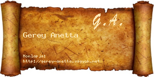 Gerey Anetta névjegykártya